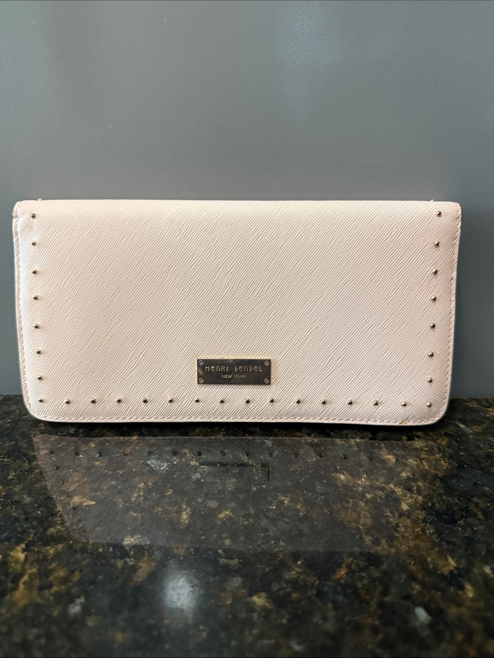 Henri Bendel  Powder Pink Stud-Trim Continental Wallet